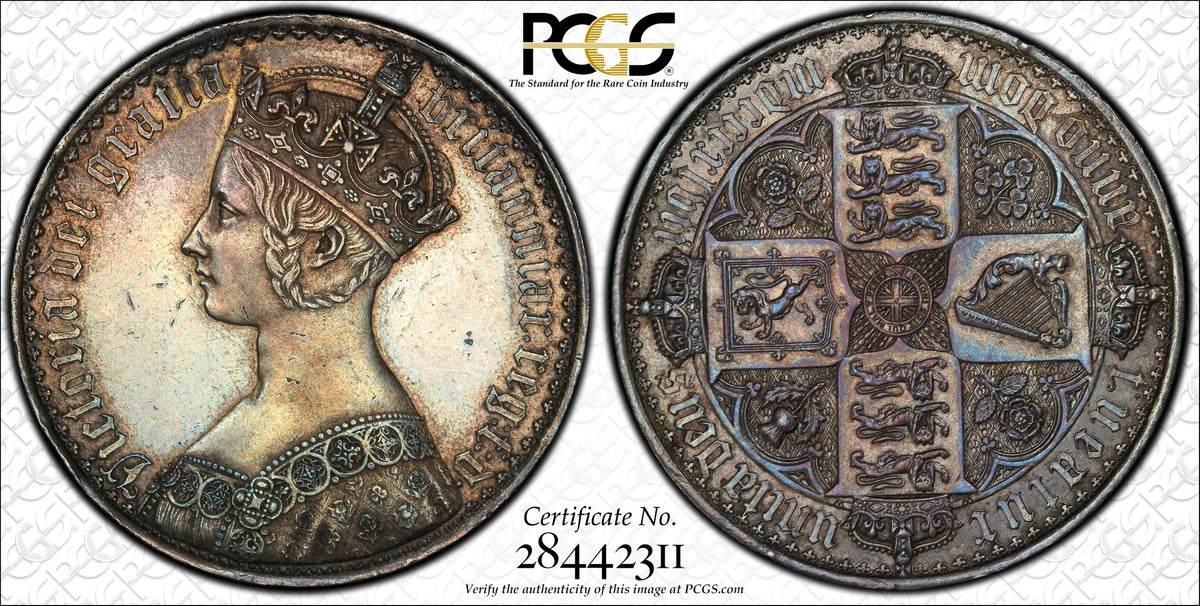 1847年 イギリス ゴシッククラウン銀貨 アンデシモ PCGS PR58 | 港区