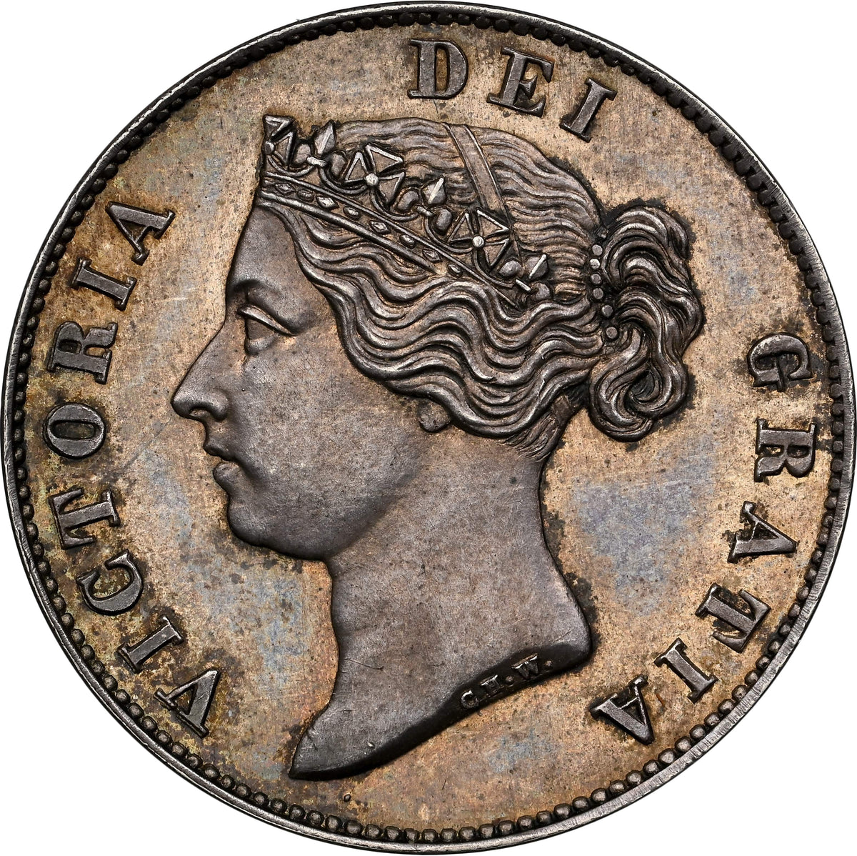 Top Pop】1863年 イギリス ヴィクトリア 1シリング Pattern 銀貨