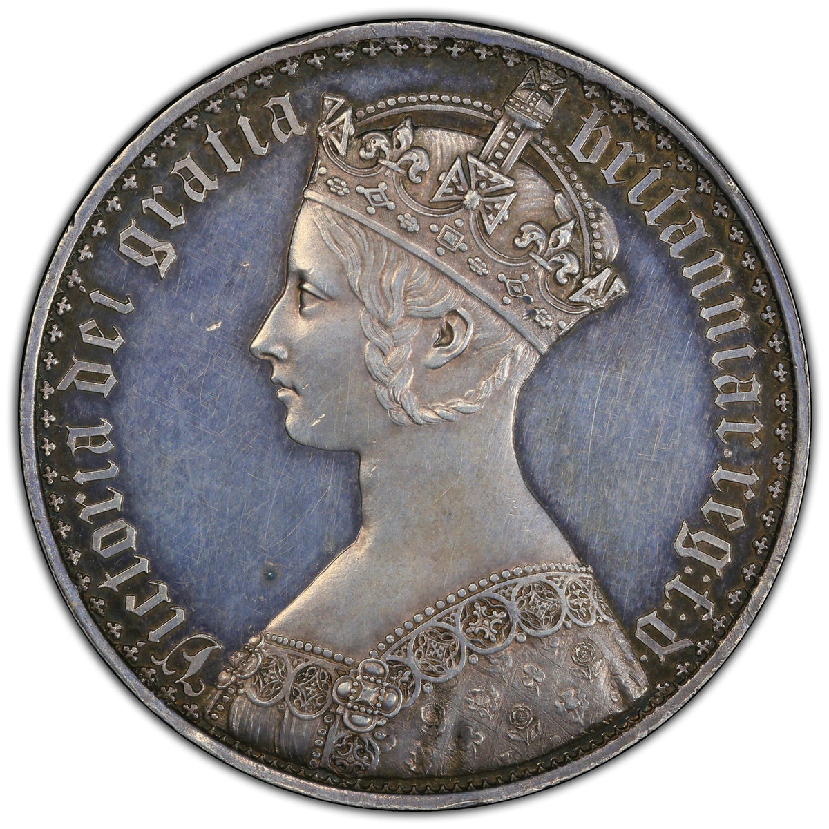 イギリス 1847 ヴィクトリア ゴシッククラウン銀貨 プレーン