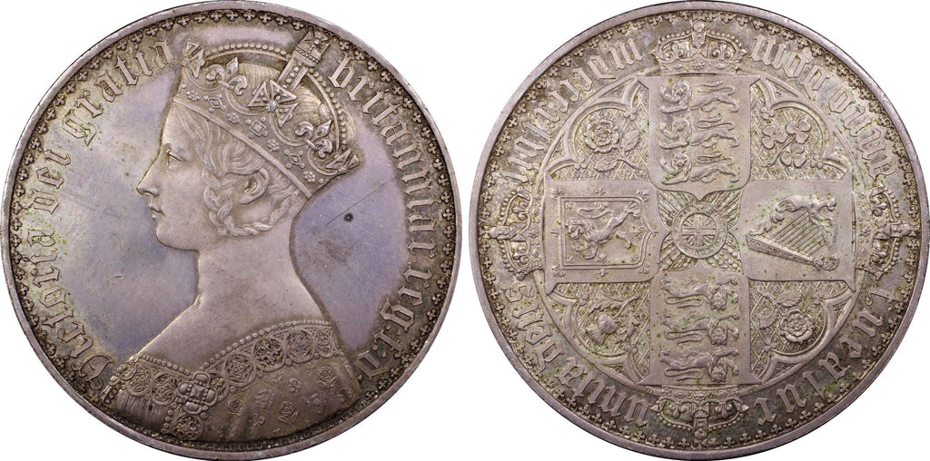 アンティークコインギャラリア 1847年 イギリス ヴィクトリア ゴシッククラウン銀貨 アンデシモ PR64