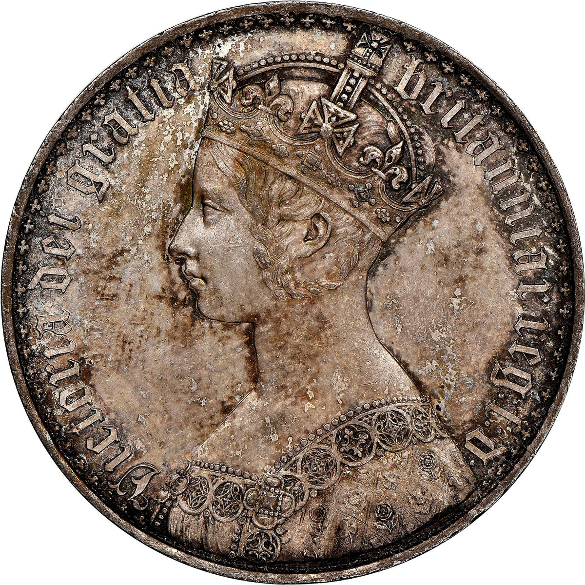 英領インド ゴシッククラウン銀貨1885年①1885年発行国 ...