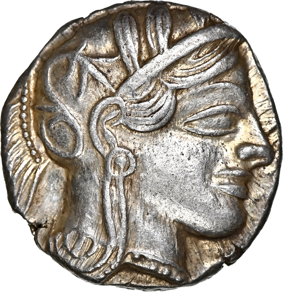 アッテカ　アテネ 紀元前440-404年 テトラドラクマ銀貨　5/5 3/5 紀元前440-404年 古代 ギリシア アッティカ アテネ テトラドラクマ銀貨
