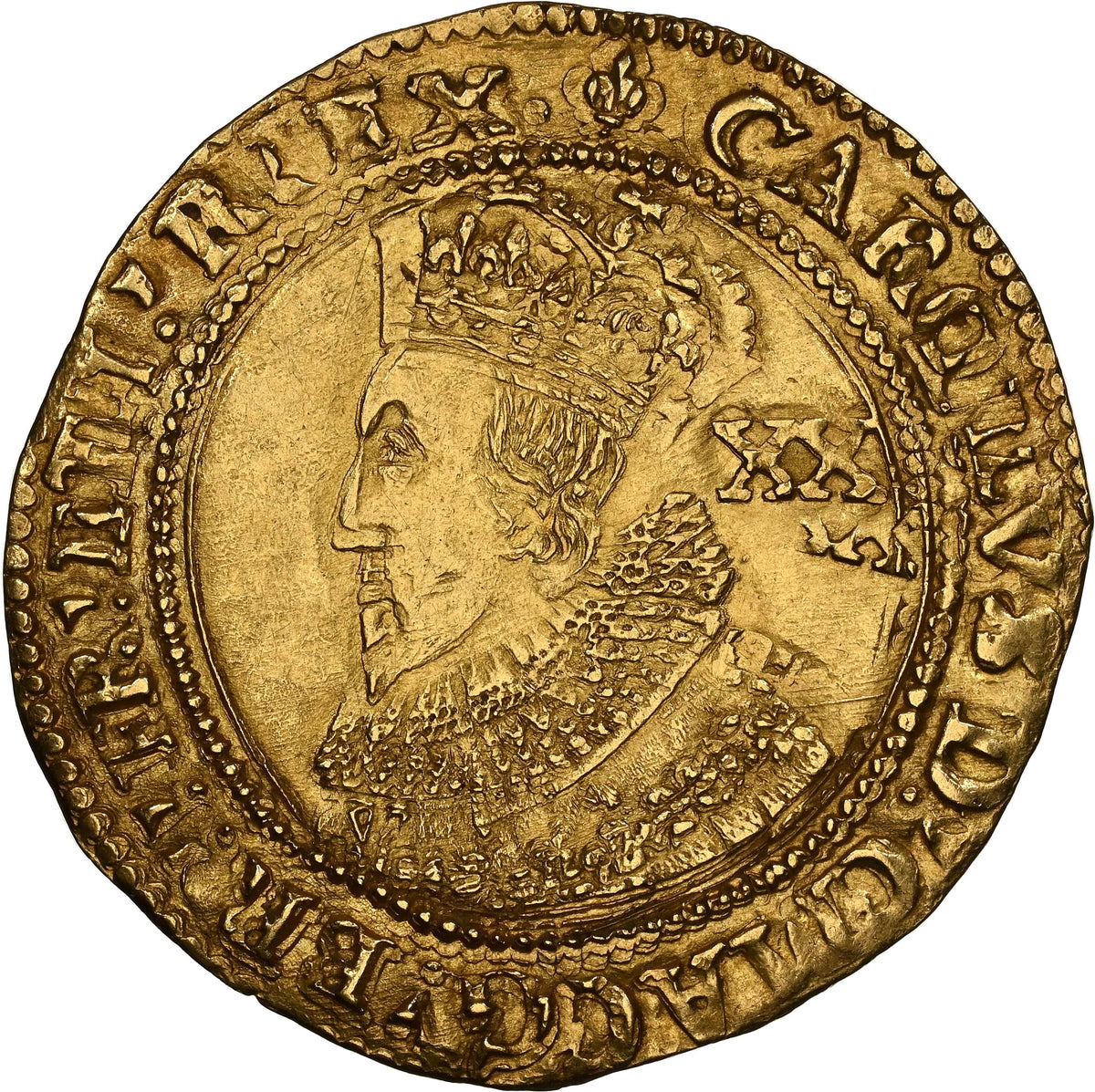 Top Pop】1625年 イギリス チャールズ1世 ユナイト金貨 MS62