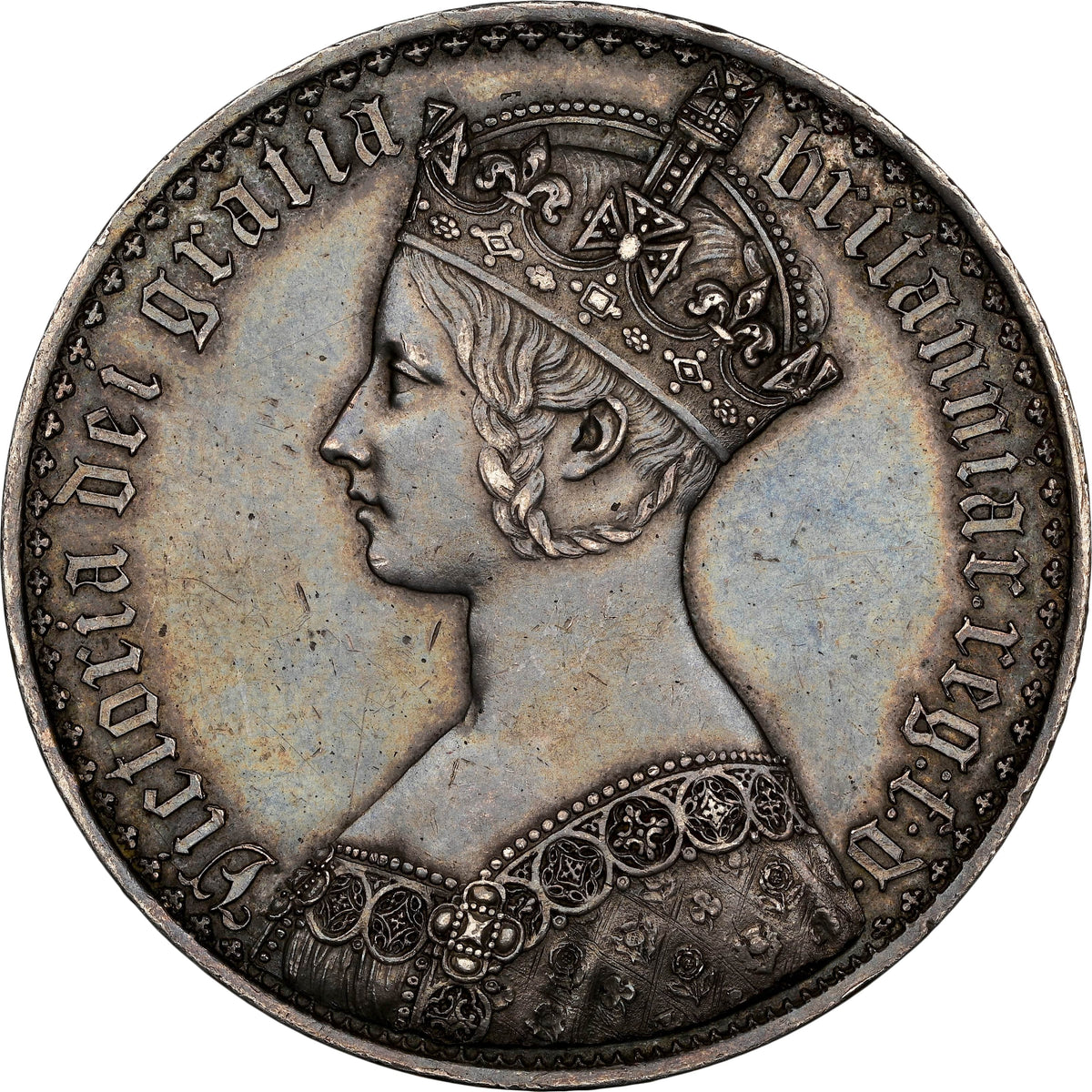 1847年 イギリス ゴシッククラウン銀貨 アンデシモエッジ PF58 | アンティークコインギャラリア