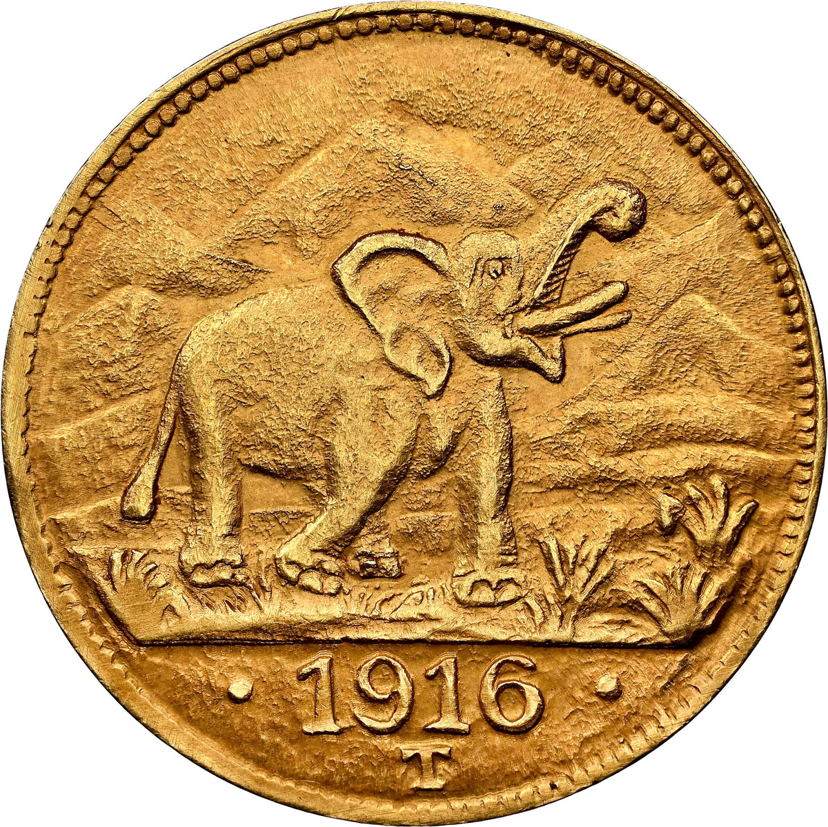 1916年 ドイツ領 東アフリカ 15ルピー金貨 アラベスク 