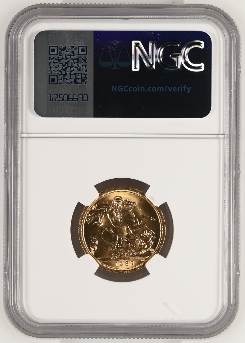 NGC-MS63RB イギリス　 エリザベス2世　1967 1/2ペニー　銅貨 1967年 イギリス エリザベス2世 1stポートレート ギリックソヴリン金貨