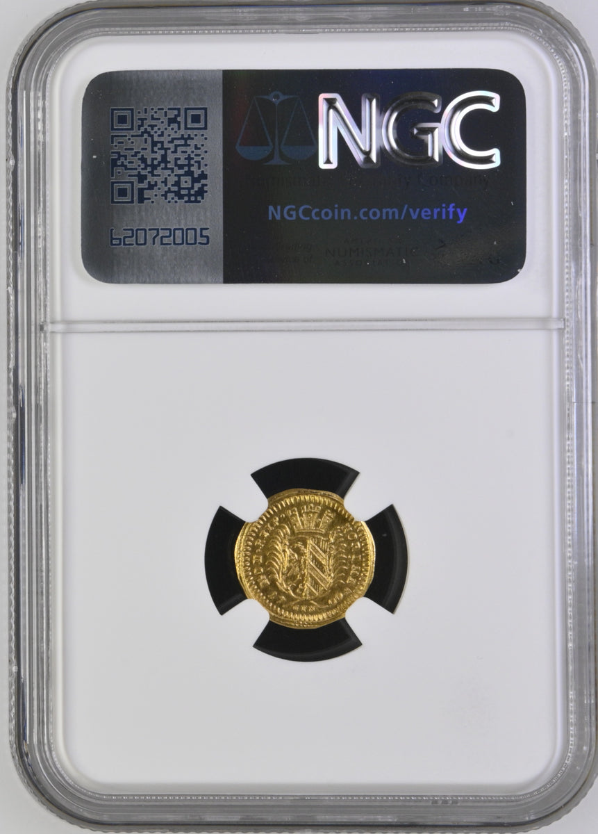 1700年 ドイツ ニュルンベルク ラムダカット 1/4ダカット金貨 NGC MS65