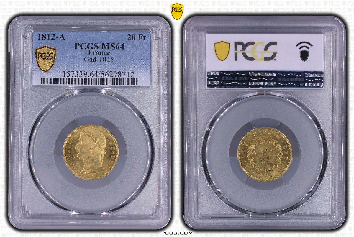 1808A NGC AU55 フランス ナポレオン1世20フラン金貨 PCGS 1812年A フランス ナポレオン1世 20フラン金貨 PCGS MS64 | 港区虎ノ門
