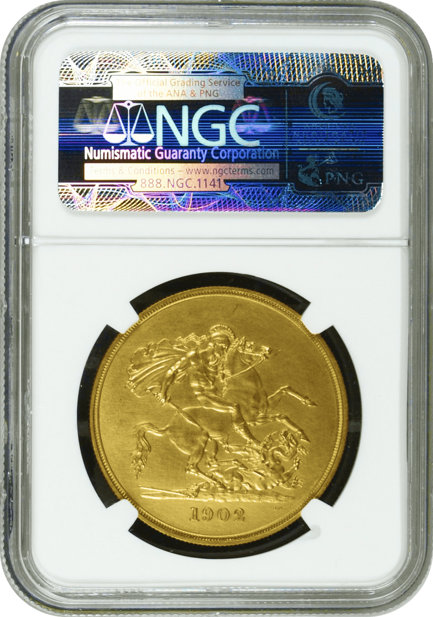 1902年 イギリス エドワード7世 5ポンド金貨 PF61 MATTE | 港区