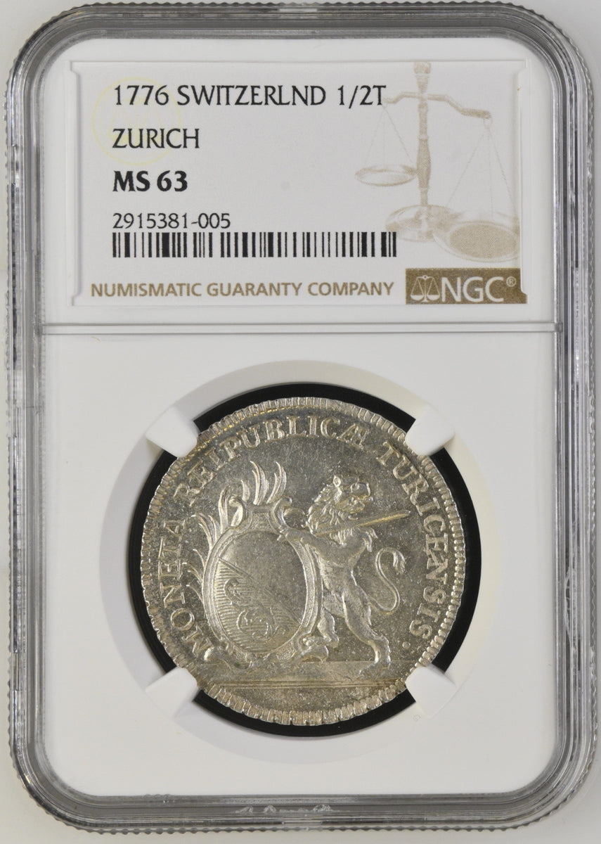 1776年 スイス チューリッヒ 1/2ターラー銀貨 MS63 | 港区虎ノ門