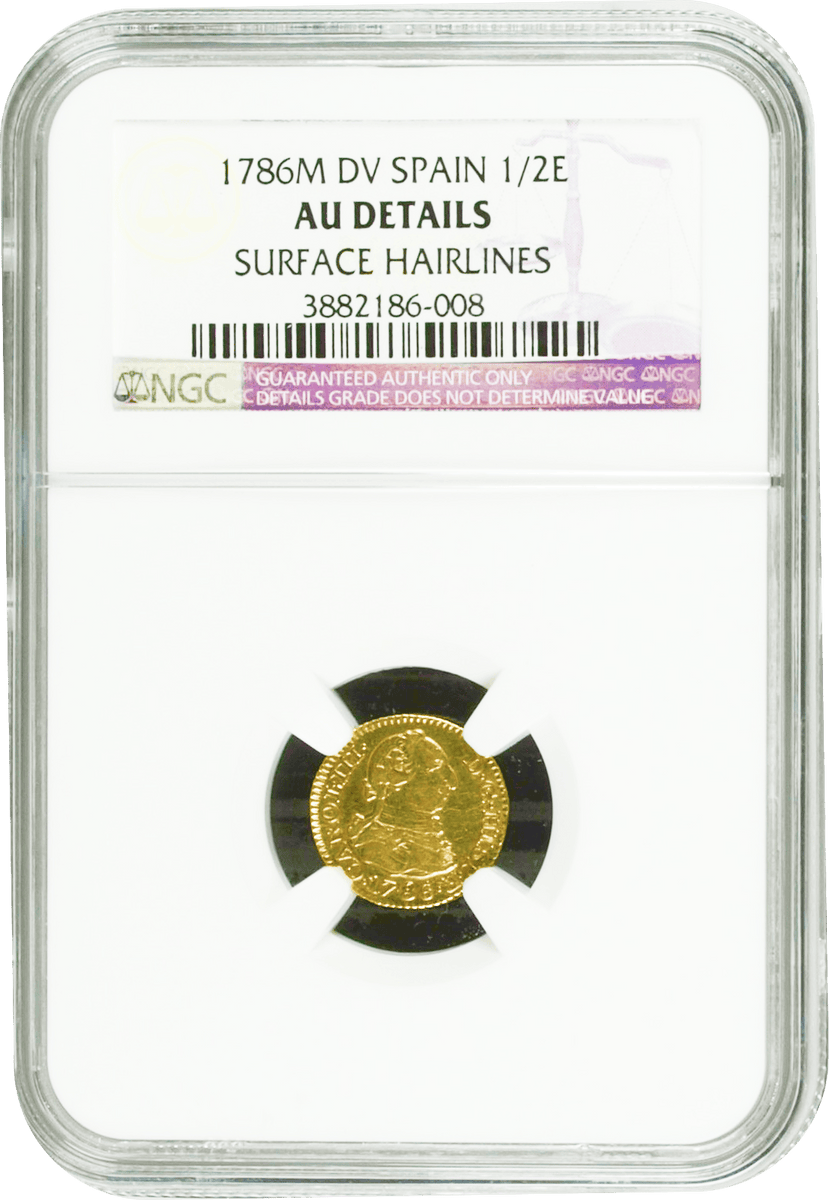 1786年 スペイン カルロス3世 1/2エスクード金貨 AU Details | 港区