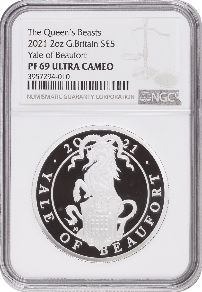 ★NGC★2021 MS69 DPL イギリス クイーンズビースト FR 2021年 イギリス クイーンズビースト 2oz銀貨 Yale of Beaufort