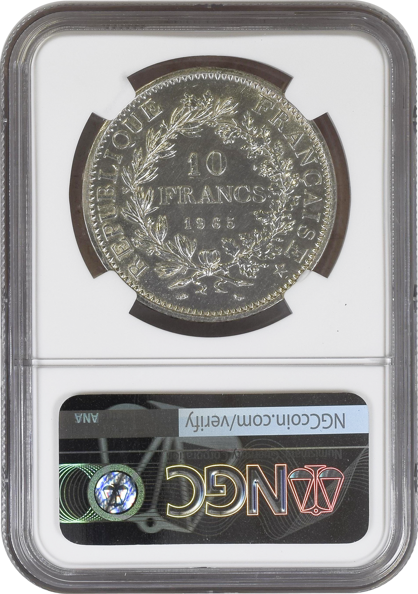 フランス 1965年 10フラン 銀貨 ヘラクレス 1965年 フランス ヘラクレス 10フラン銀貨 NGC MS61 | 港区虎ノ門の