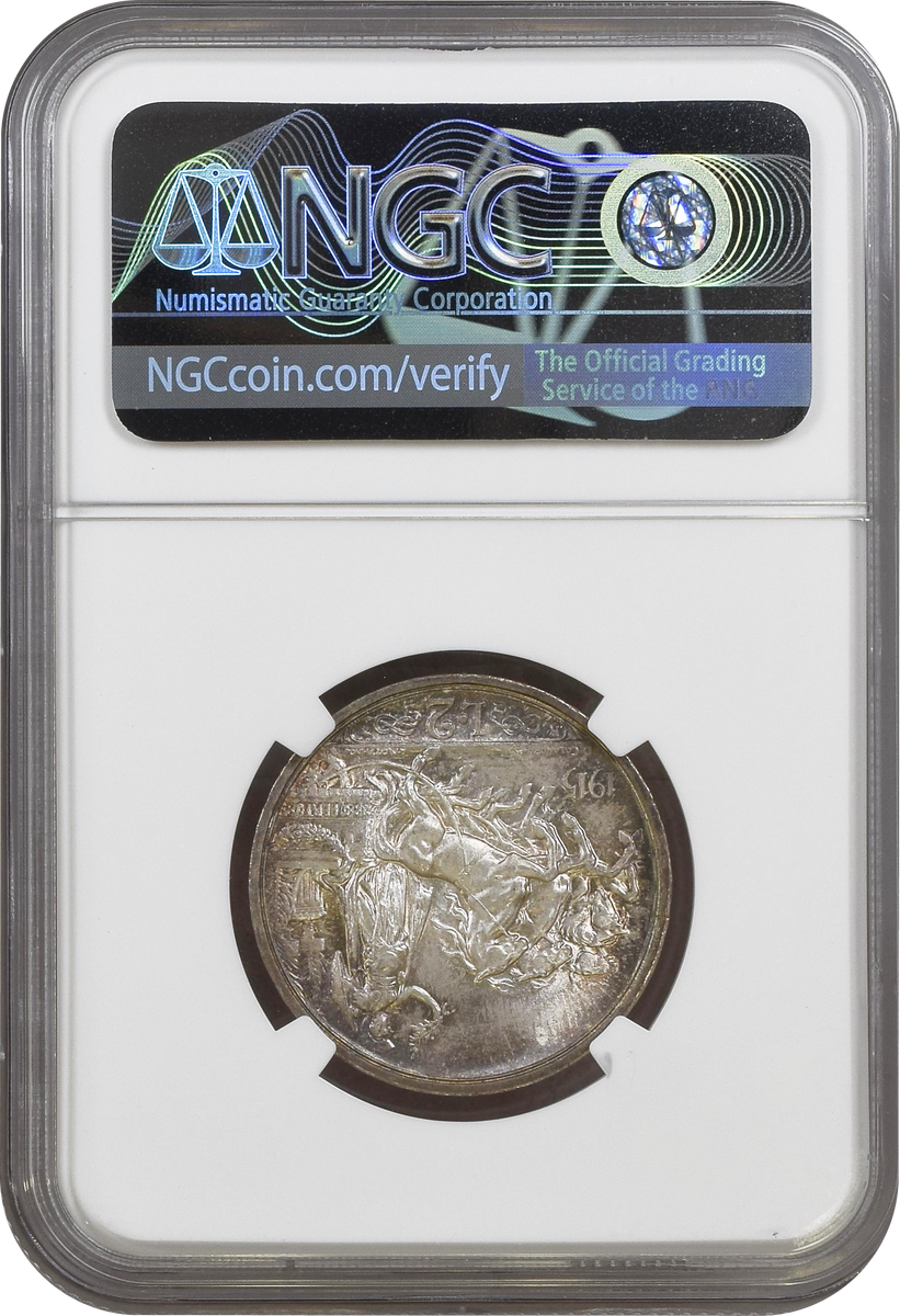 1915年 イタリア ヴィットーリオ・エマヌエーレ3世 2リレ銀貨 NGC MS65