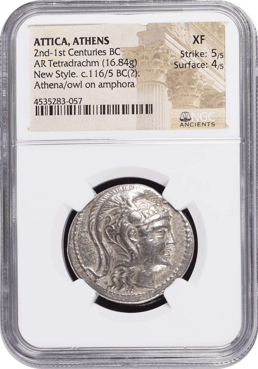 希少 ボイオチア ARヘミドラフマ 銀貨 古代 紀元前2-1世紀 古代ギリシア アッティカ アテネ フクロウ テトラ