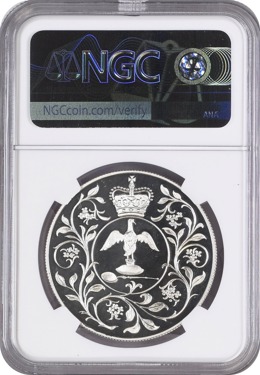 1977年 イギリス エリザベス2世 シルバージュビリー 25ペンス銀貨 NGC
