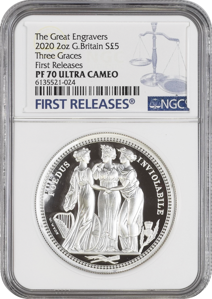 Top Pop】2020年 イギリス スリーグレイセス 2オンス5ポンド 銀貨 NGC