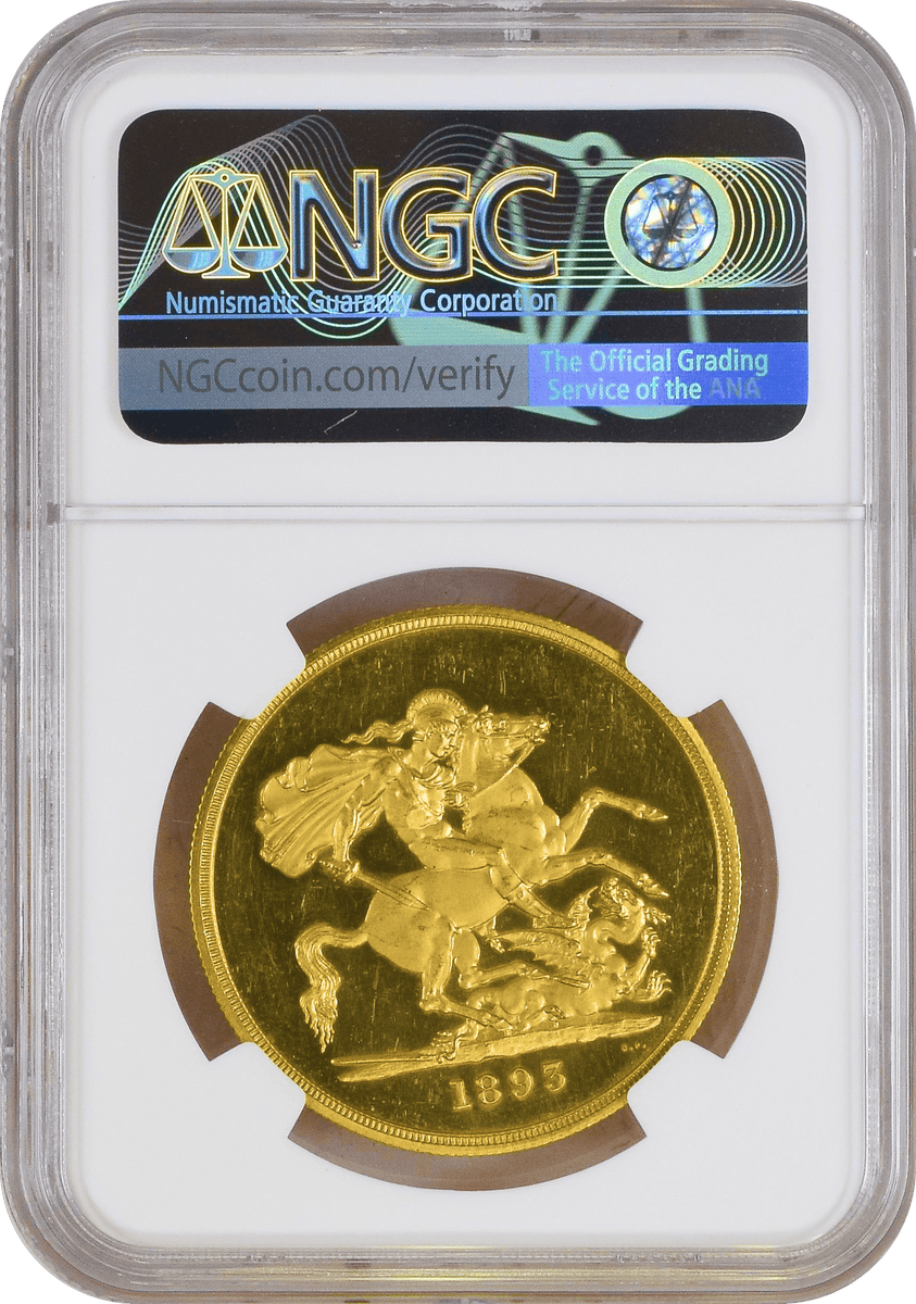 1893年 イギリス ヴィクトリア ヴェールヘッド 5ポンド金貨 PF62UCAM