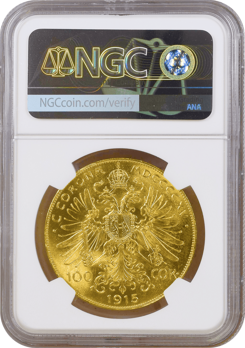 1915年 オーストリア フランツ・ヨーゼフ1世 100コロナ金貨 リスト