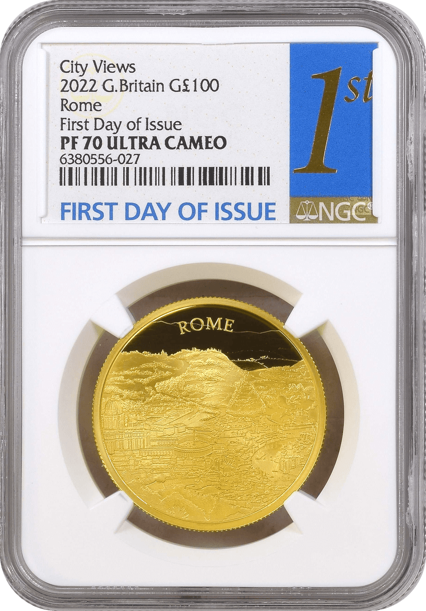 Top Pop】2022年 イギリス 都市景観 ローマ 100ポンド金貨 NGC