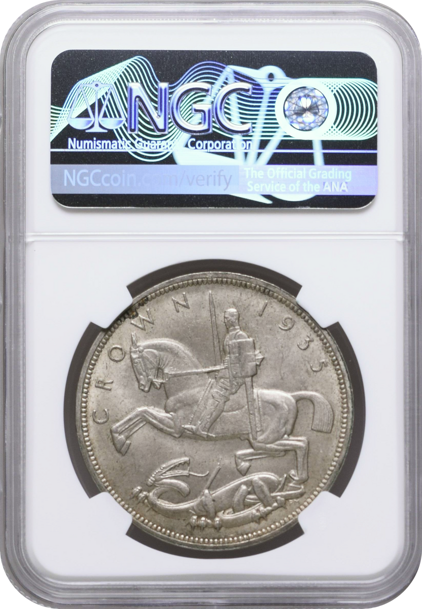 も*ば様 1935年 英国ジョージ5世 クラウン銀貨 1935年 イギリス ジョージ5世 クラウン銀貨 NGC MS65 | 港区虎ノ門の