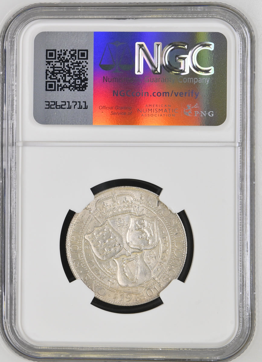 1901年 イギリス ヴィクトリア ヴェールヘッド フローリン銀貨 NGC UNC