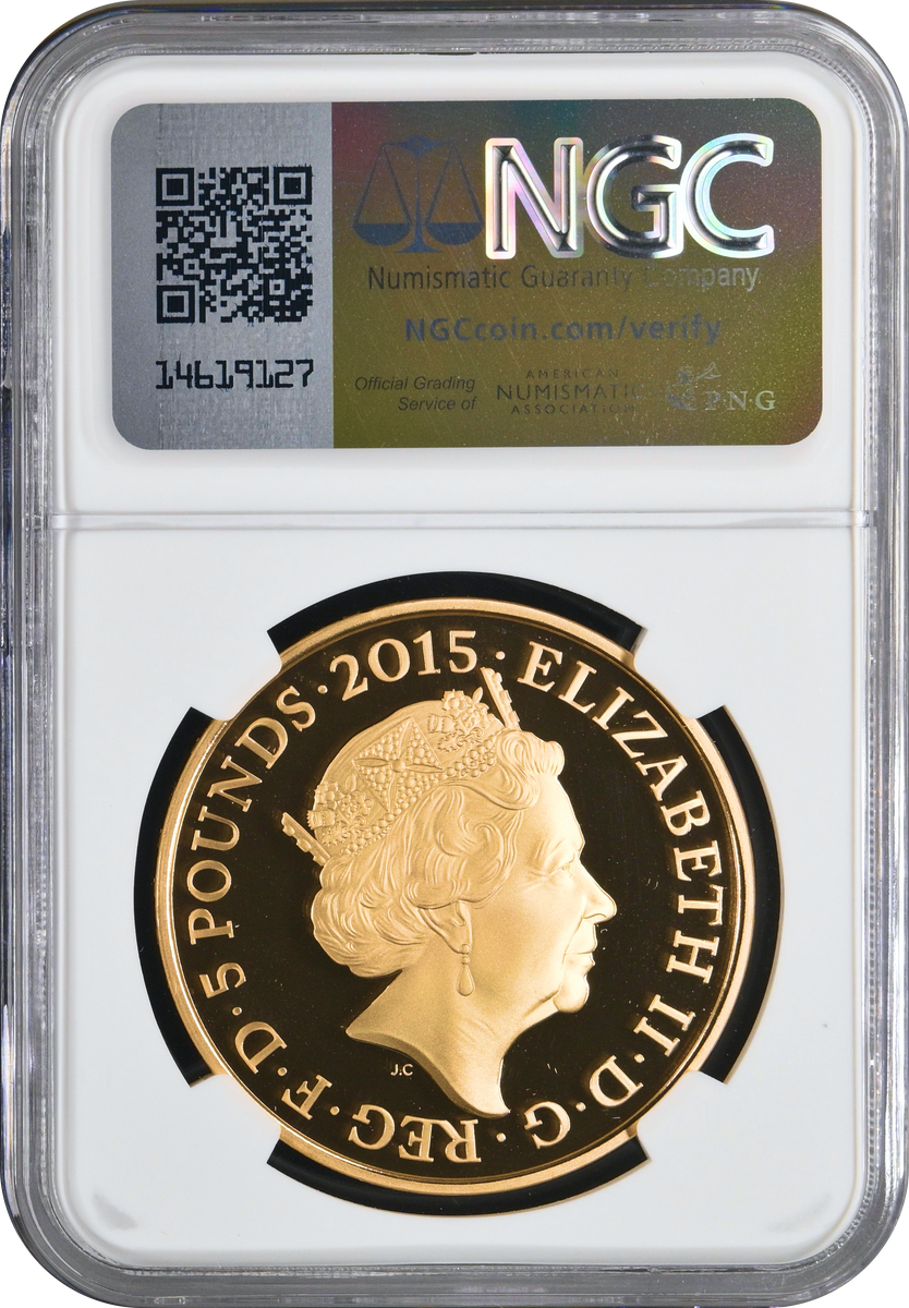 Top Pop】2015年 イギリス ワーテルローの戦い200周年記念 5ポンド金貨