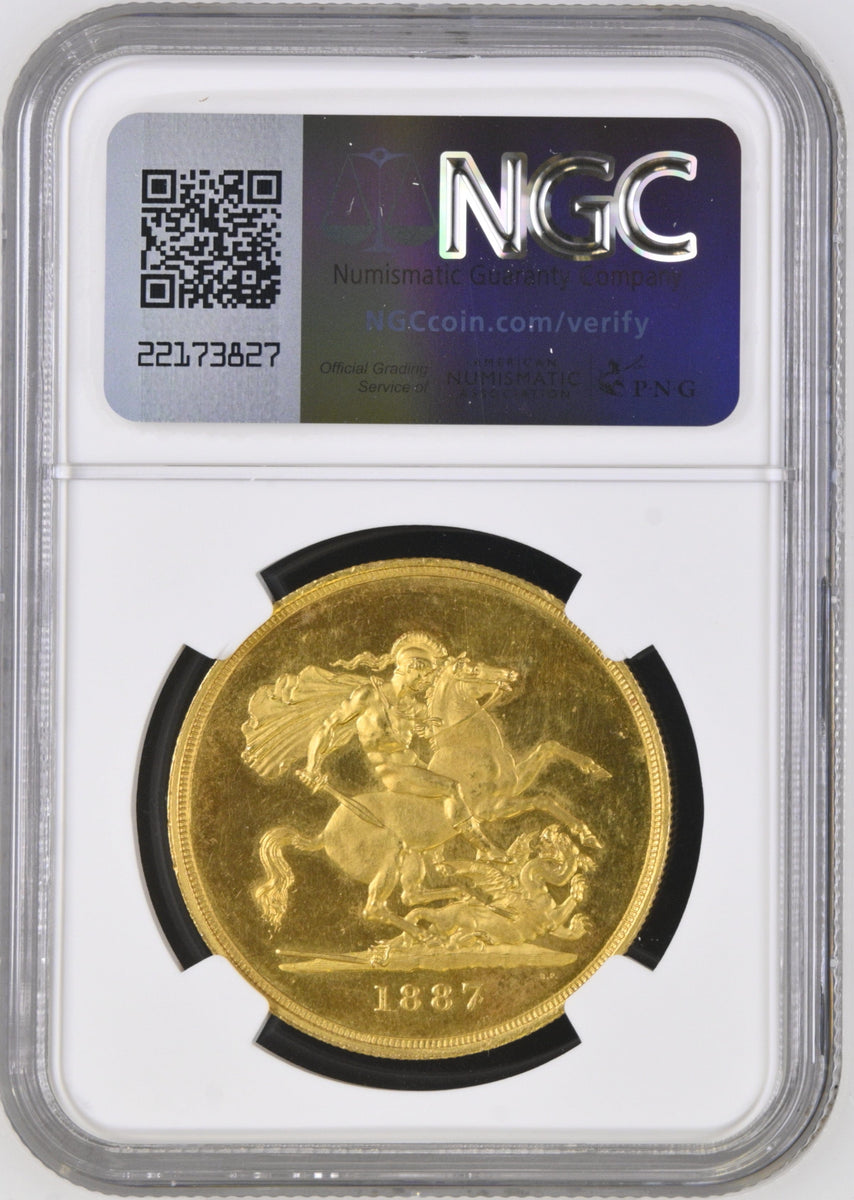 1887年 イギリス ヴィクトリア ジュビリーヘッド 5ポンド金貨