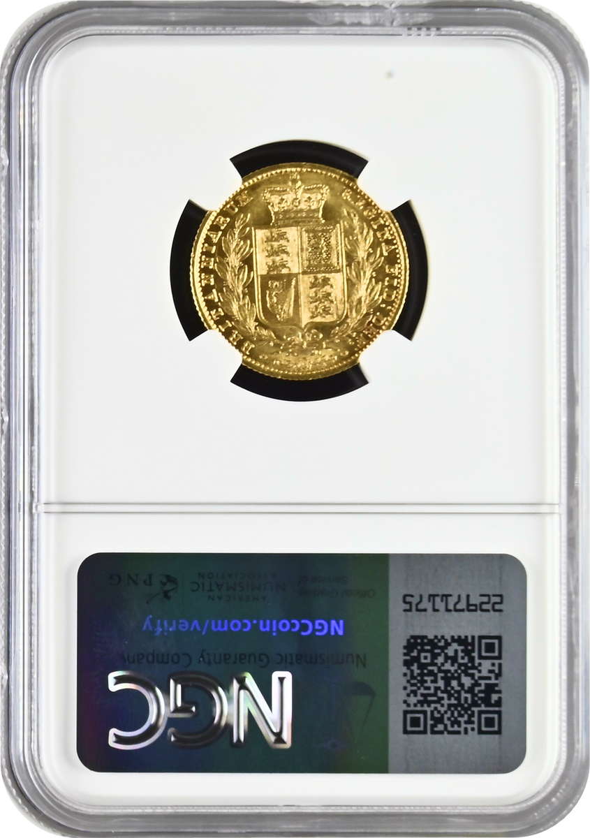 1857年 イギリス ヴィクトリア ヤングヘッド ソブリン金貨 NGC AU58