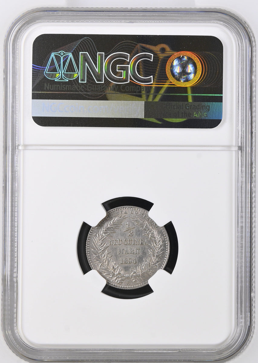 C_0012_1894年ドイツ領ニューギニア極楽鳥５マルク銀貨 ドイツ領ニューギニア 5マルク銀貨 1894(A) 極楽鳥 KM-7 NGC MS62+
