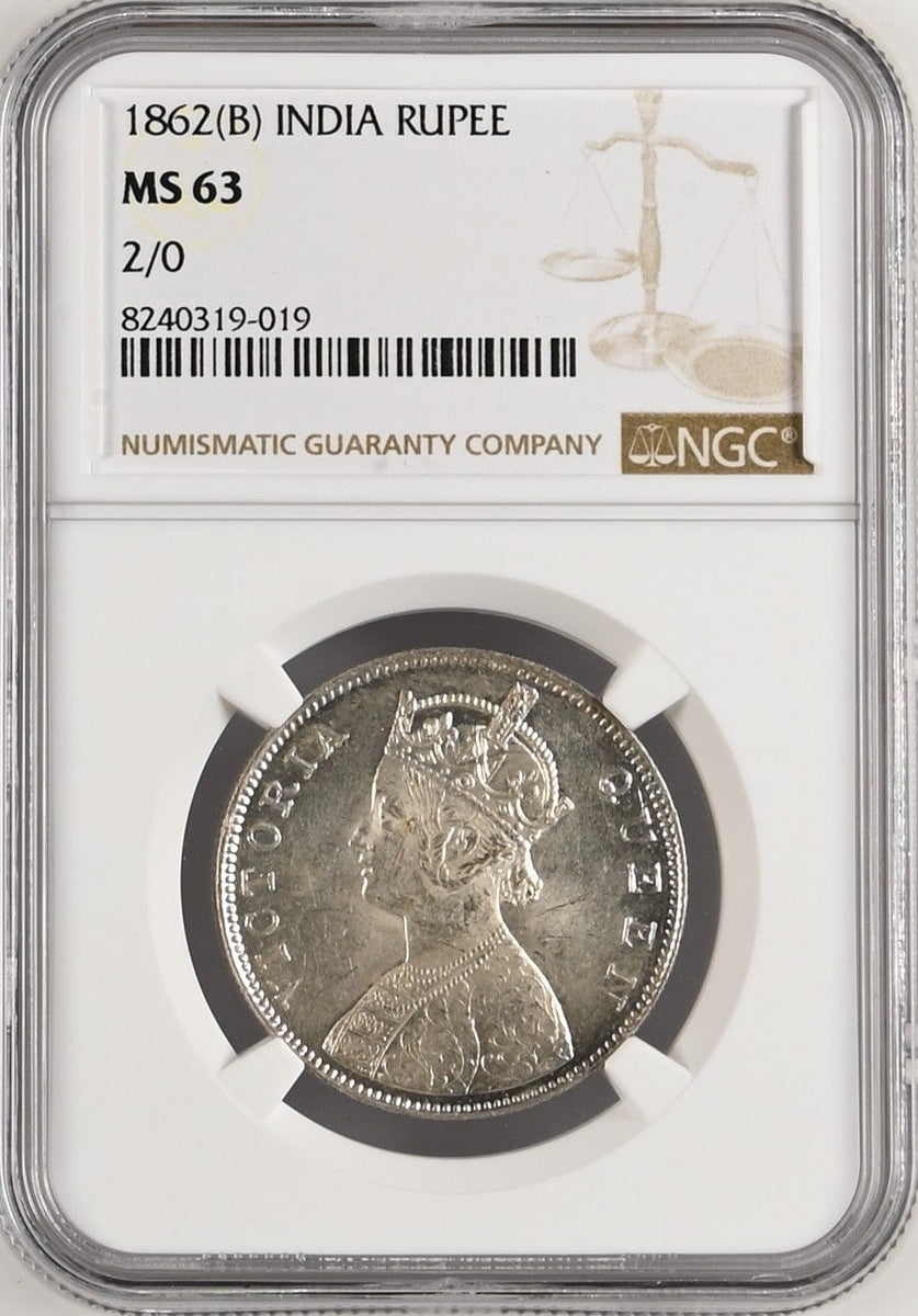 インド ベンガル 銀貨 1749 アンティーク MS65 1862年 英領インド ゴシック ルピー銀貨 MS63 | 港区虎ノ門の