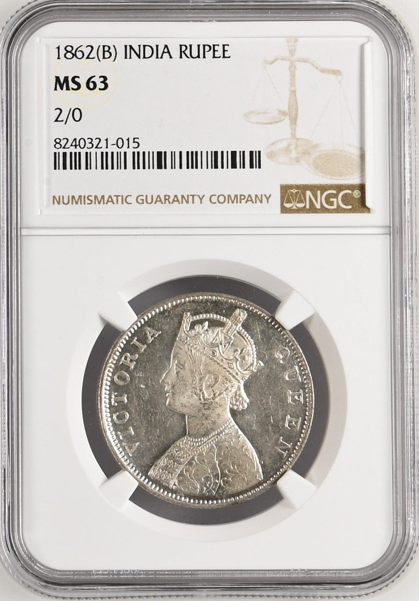1862年 英領インド ゴシック ルピー銀貨 MS63 | 港区虎ノ門の