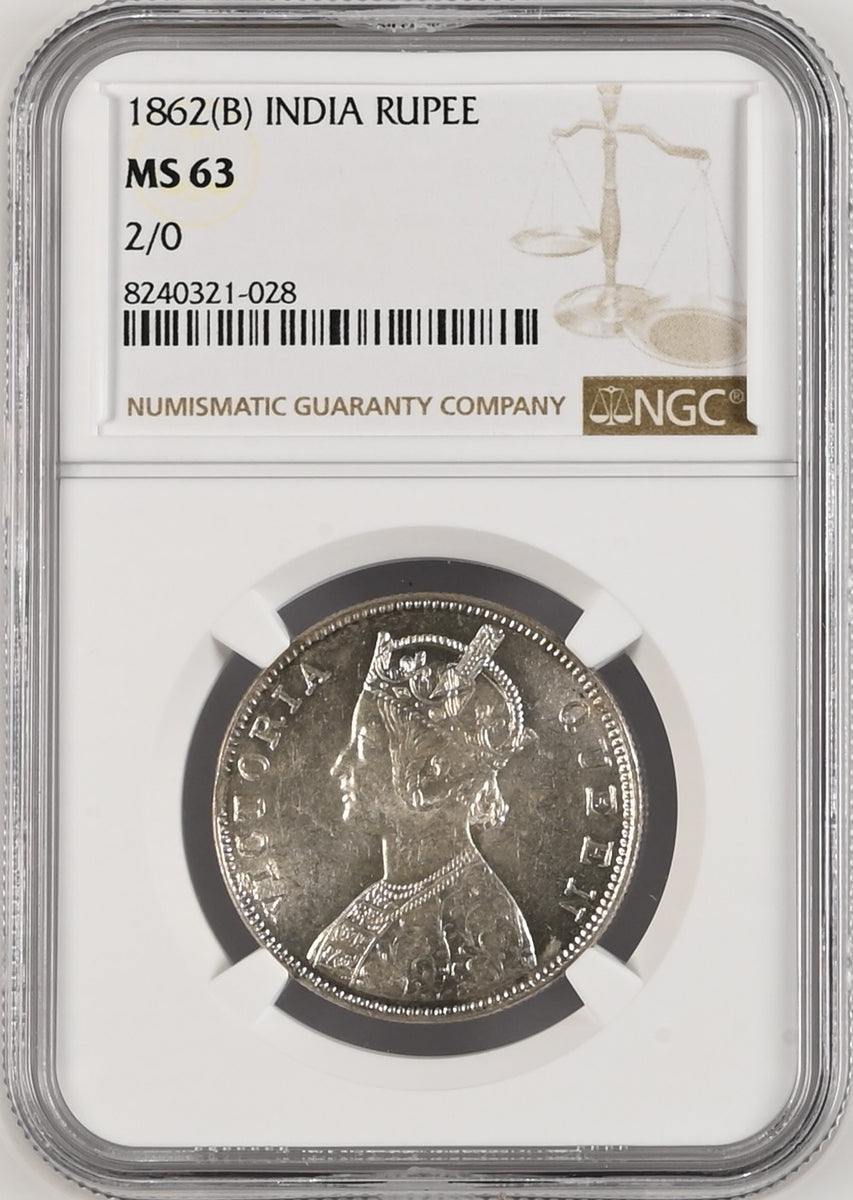 1862年 英領インド ゴシック ルピー銀貨 MS63 | 港区虎ノ門の