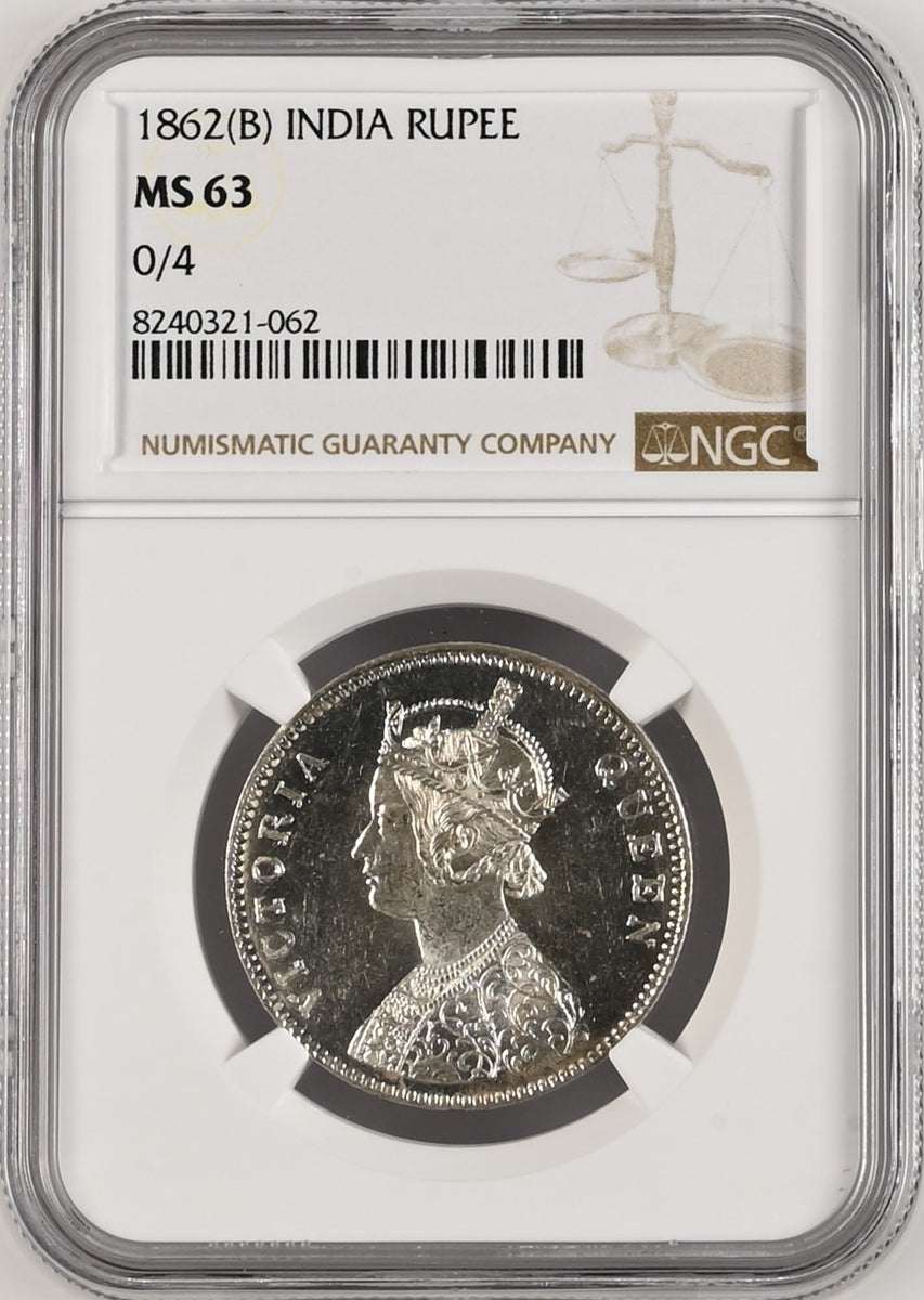 英領インド 1947年(B) ジョージ6世 1ルピー銀貨 NGC鑑定 MS60 英領インド 1ルピー銀貨 ジョージ6世 1944年 | ミスターコインズ