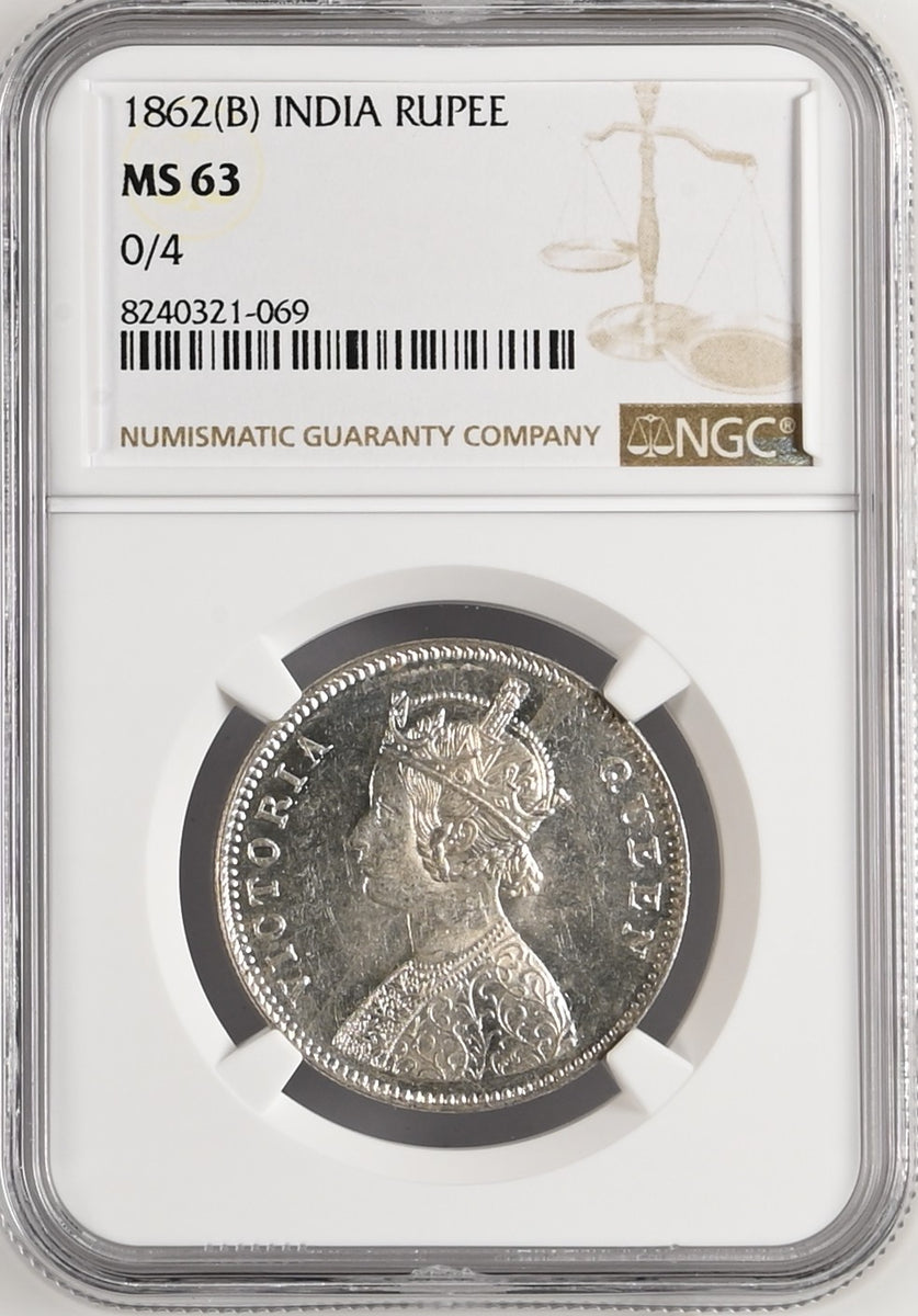 1862年 英領インド ゴシック ルピー銀貨 MS63 | 港区虎ノ門の