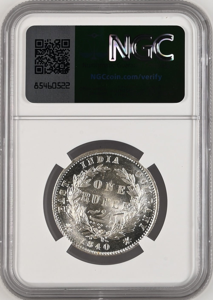 MS63 ヤングヘッド 1840 インド ヴィクトリア 1ルピー 英国 銀貨 1840(B&C) イギリス領インド ヴィクトリア女王 1ルピー 銀貨 未使用