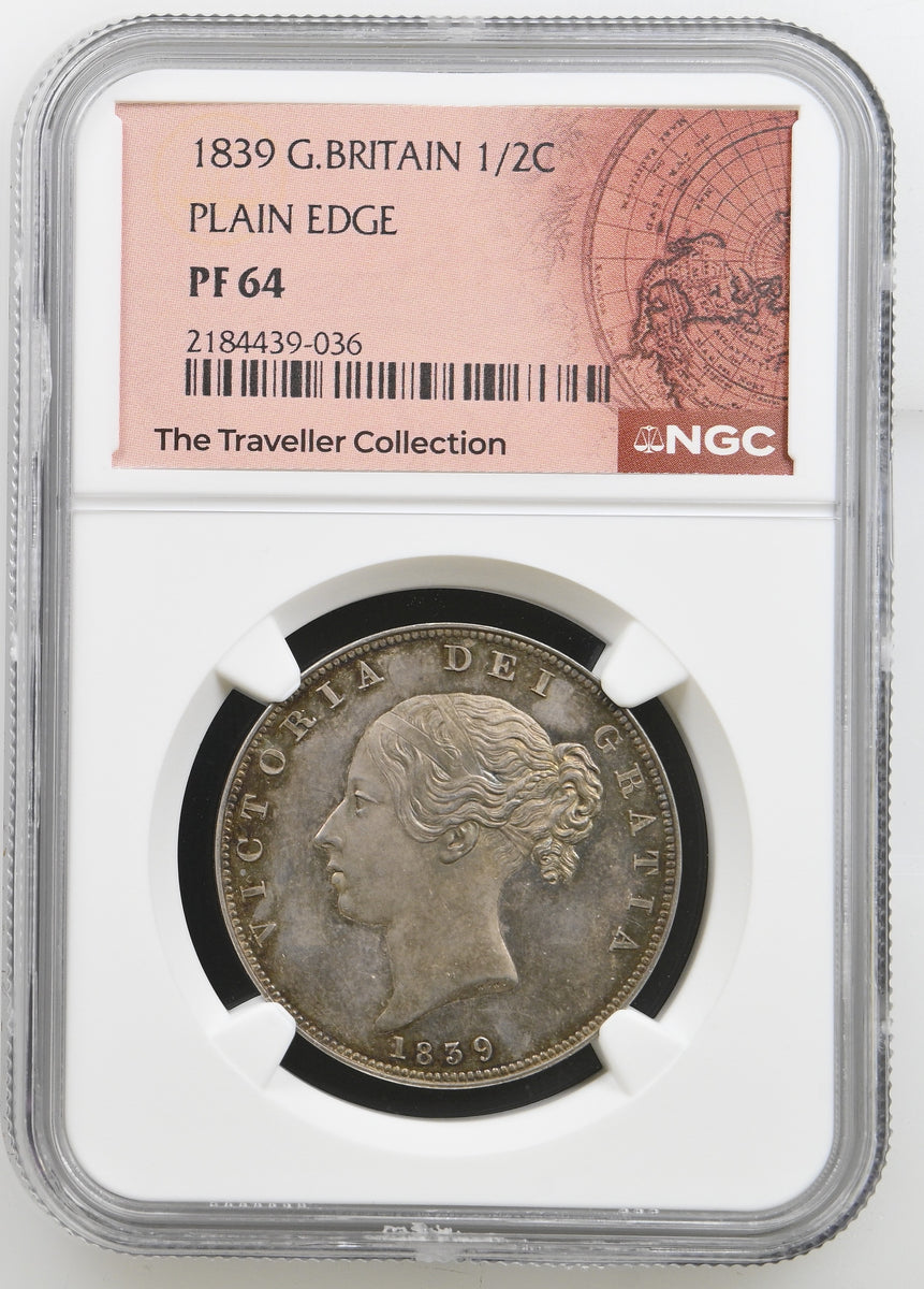 1839年 イギリス ヴィクトリア ヤングヘッド ハーフクラウン銀貨 NGC