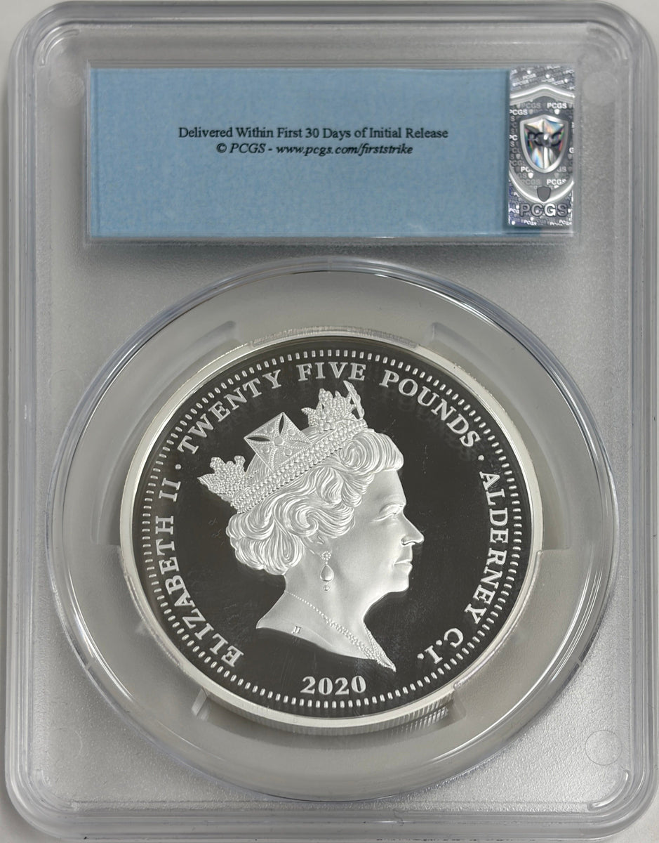 2020年 オルダニー スリー・グレイセス 5oz 25ポンド銀貨 PCGS PR70