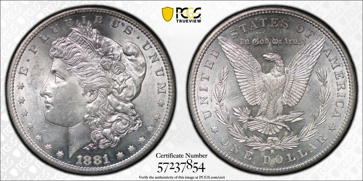 1881S年 アメリカ モルガンダラー 1ドル銀貨 PCGS MS63 | 港区虎ノ門の
