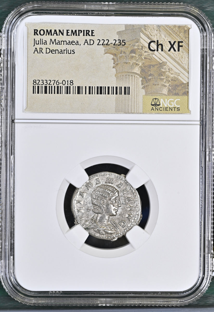 222-235年 ローマ帝国 ユリア・マエサ デナリウス銀貨 NGC Ch XF | 港