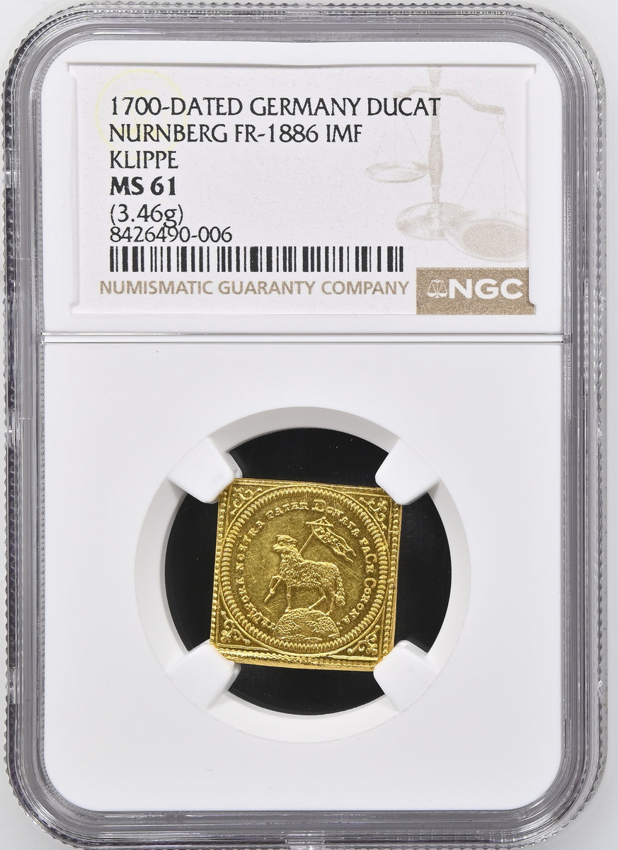 1700年 ドイツ ニュルンベルク ラムダカット 1ダカット金貨 クリッペ