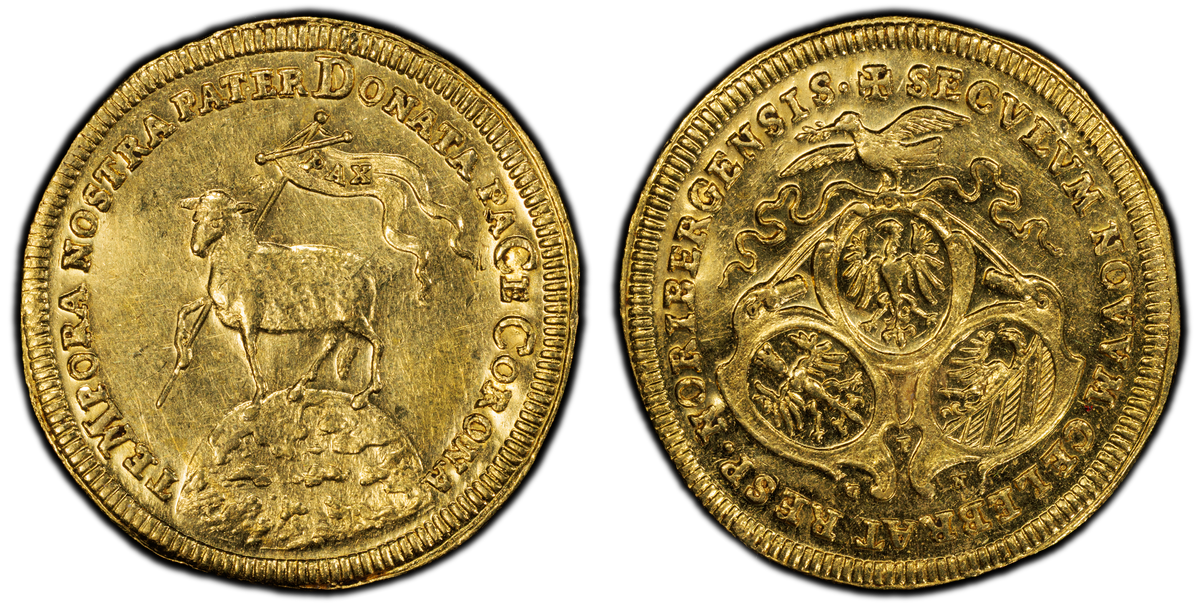 ニュルンベルク都市景観ダカット銀貨1800年頃 PCGS AU55 試鋳貨 レア