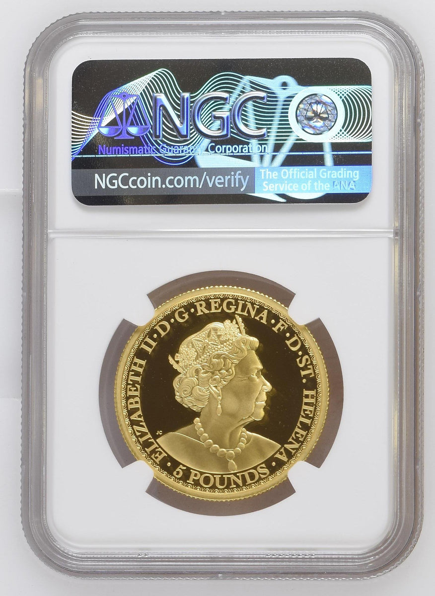 2020年 セントヘレナ ウナとライオン 5ポンド金貨 NGC PF70UCAM 箱付き