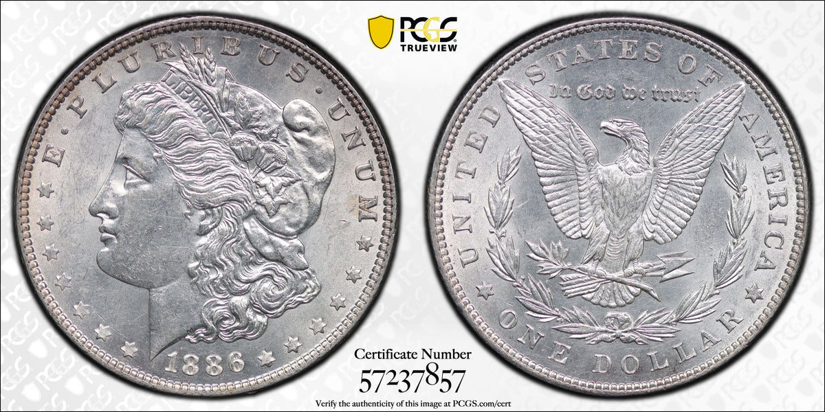 1886年 アメリカ 1ドル銀貨 PCGS Cleaned UNC Detail | 港区虎ノ門の
