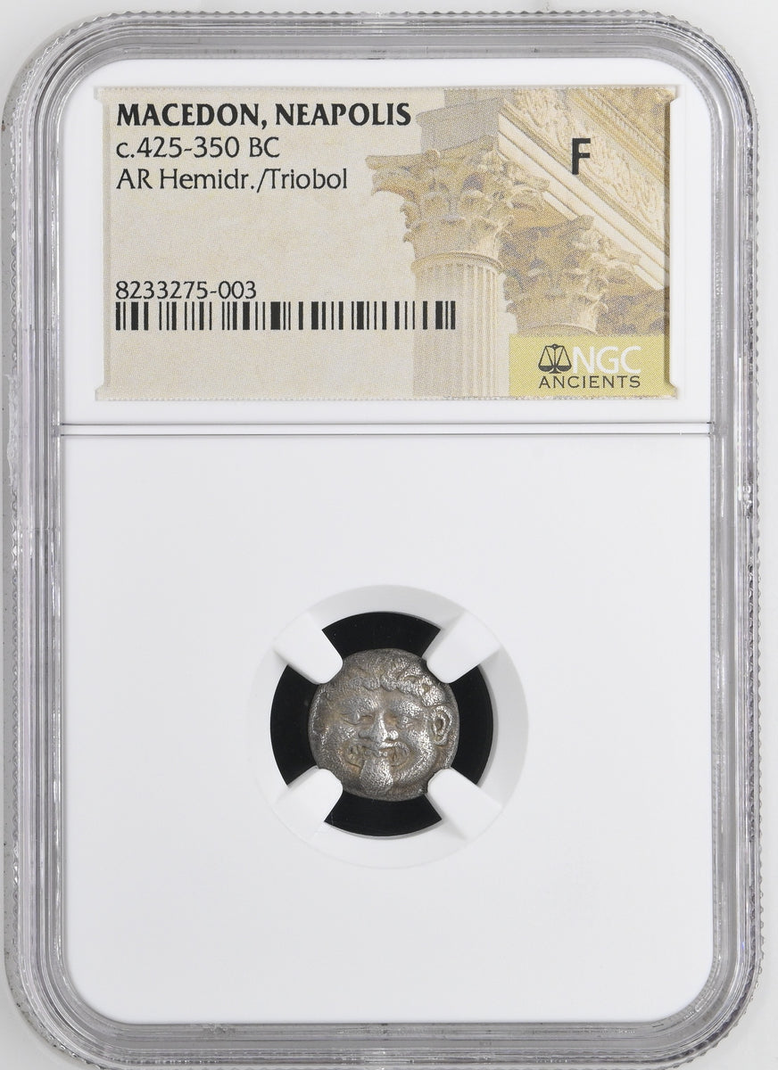 紀元前425-350年頃 古代マケドニア ネアポリス ヘミドラクマ銀貨 NGC