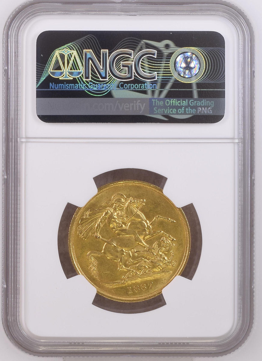 1887年 イギリス ヴィクトリア ジュビリーヘッド 2ソヴリン金貨 NGC