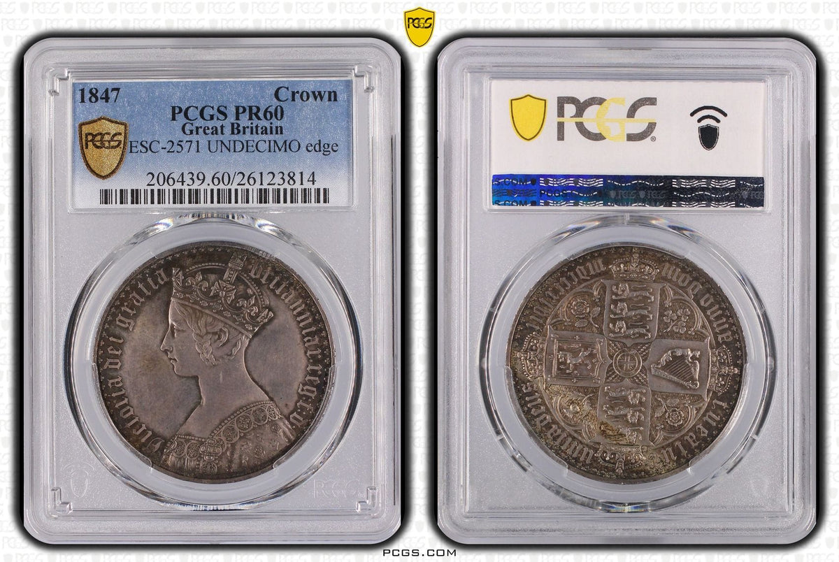 1847年 イギリス ヴィクトリア女王 ゴシッククラウン銀貨 アンデシモ