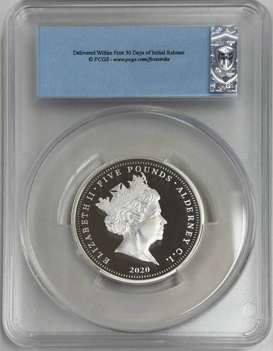 2020年 オルダニー スリー・グレイセス 2oz 5ポンド銀貨 PCGS PR70