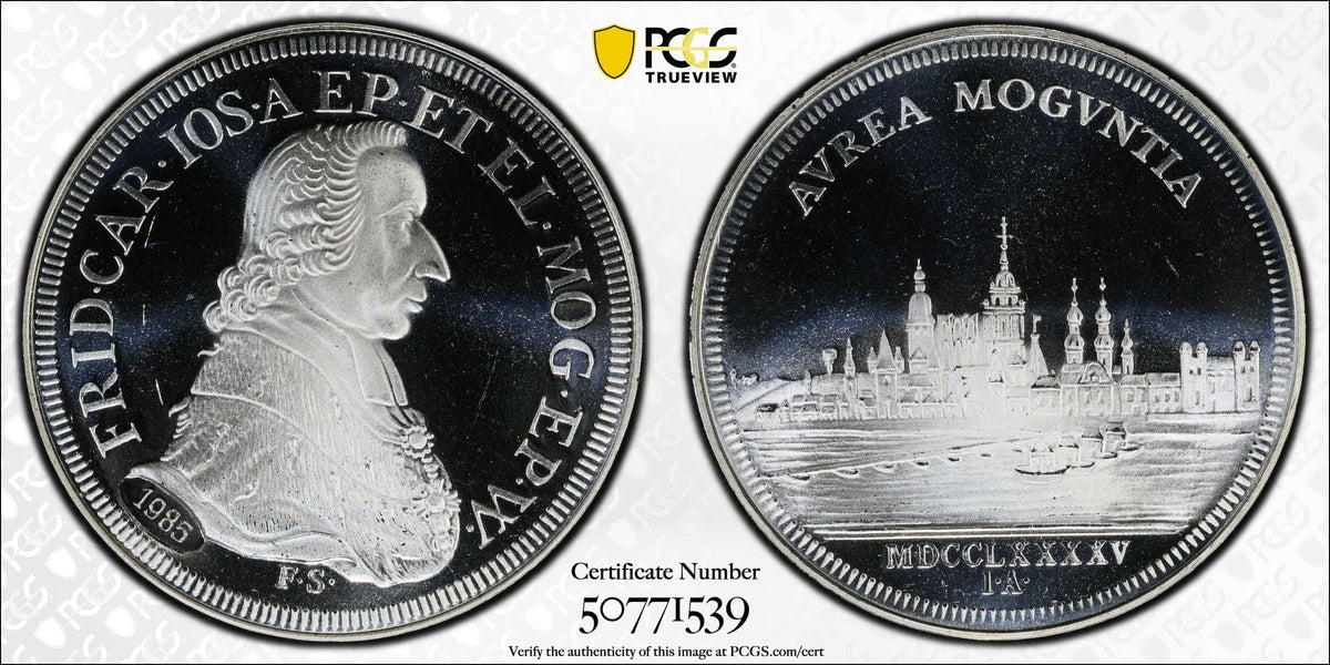 1795年(1985年) ドイツ プファルツ ダカット銀貨 リストライク PCGS