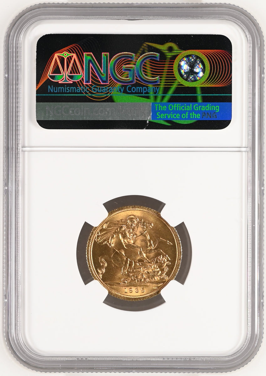 1965年 イギリス エリザベス2世 1stポートレート ギリックソヴリン金貨